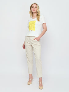 Pull-on Cotton Pant — Beige