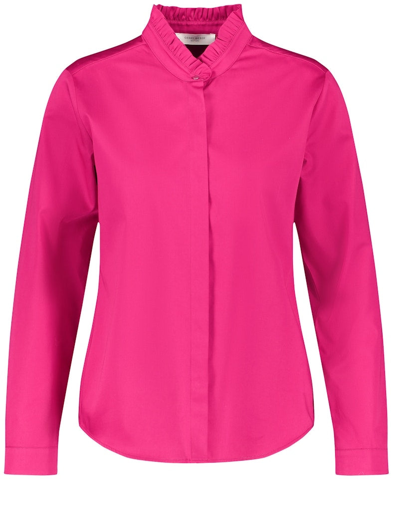 Blouse with Stand-up Collar