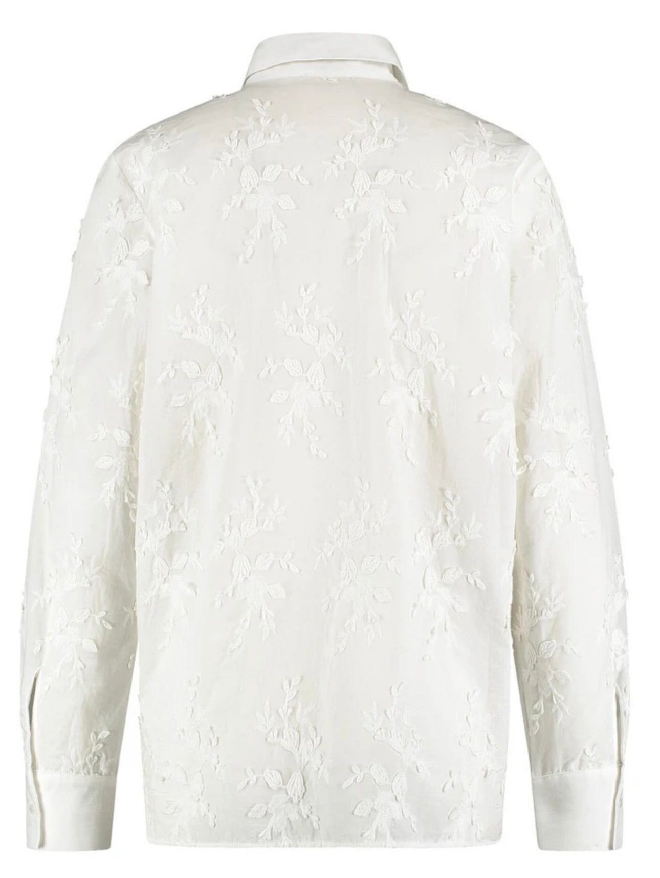 Blouse with Floral Appliqué