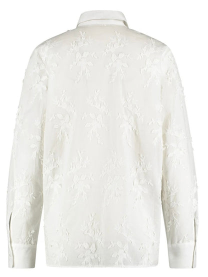 Blouse with Floral Appliqué