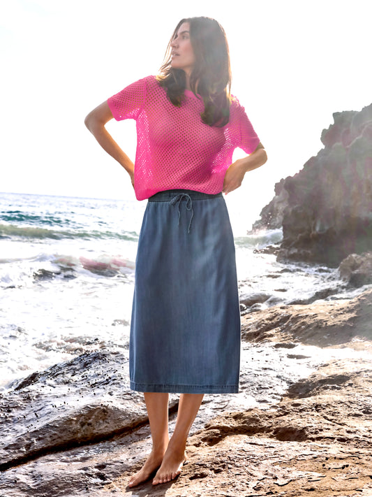 Pull-on Jean Skirt