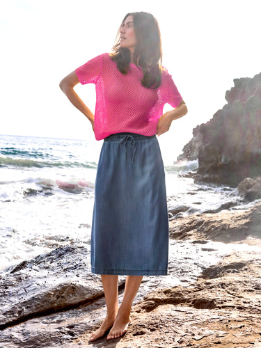 Pull-on Jean Skirt