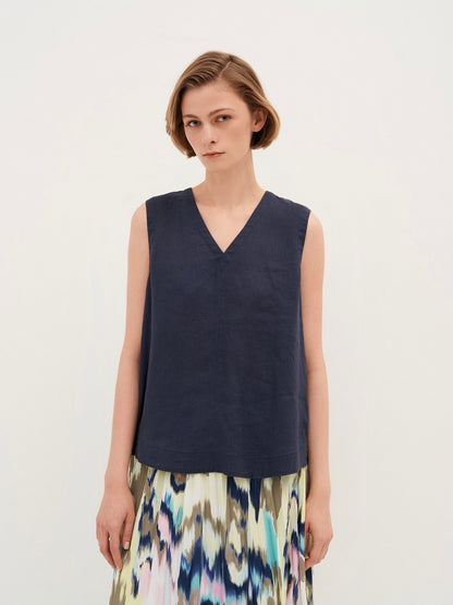 Sleeveless Linen Blouse