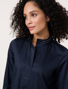 Blouse with Stand-up Collar