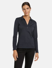 Cotton Polo in Navy Blue