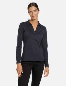 Cotton Polo in Navy Blue