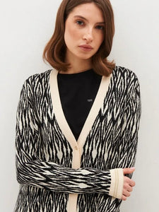 Cardigan with Ikat Pattern