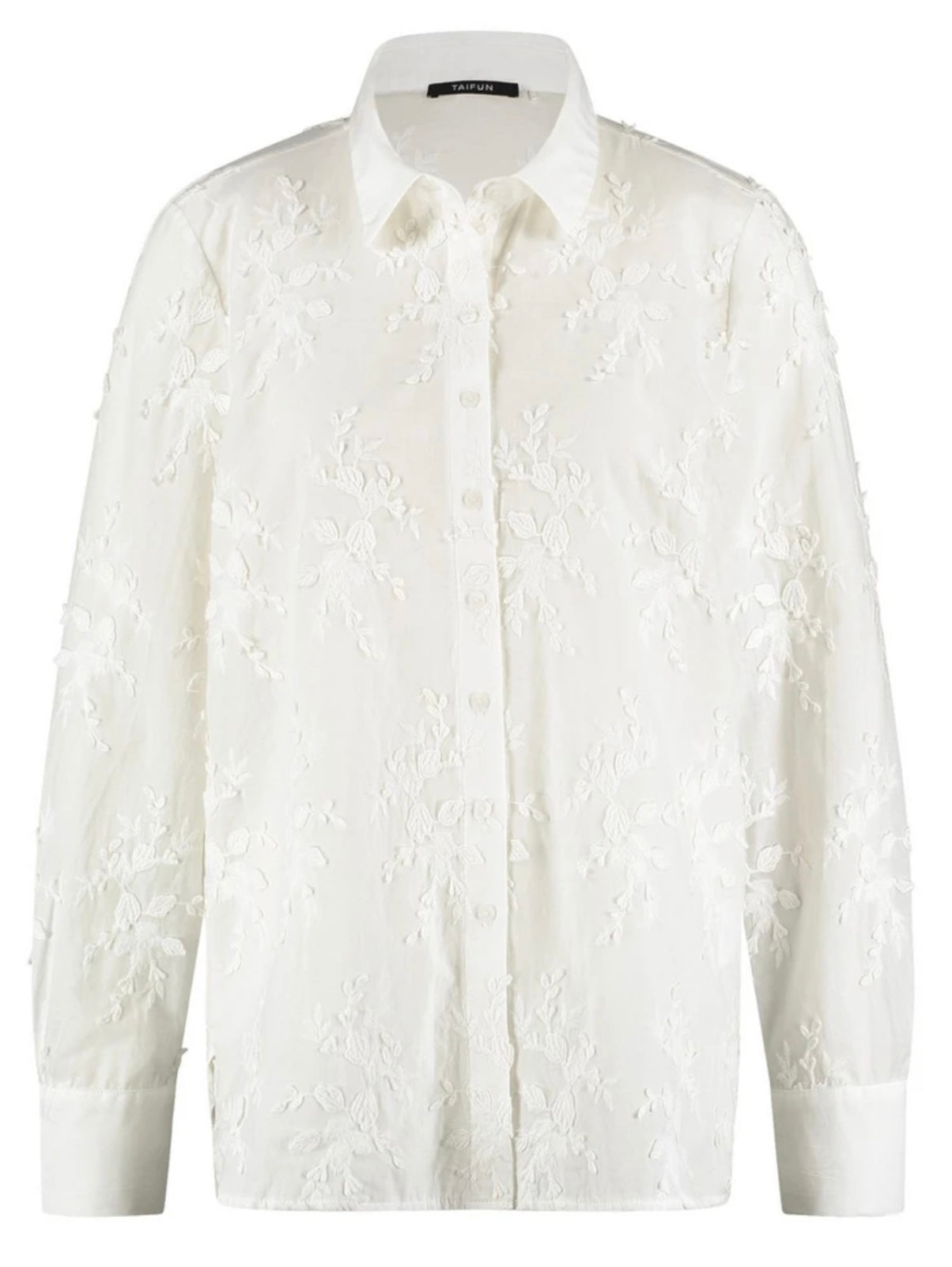Blouse with Floral Appliqué