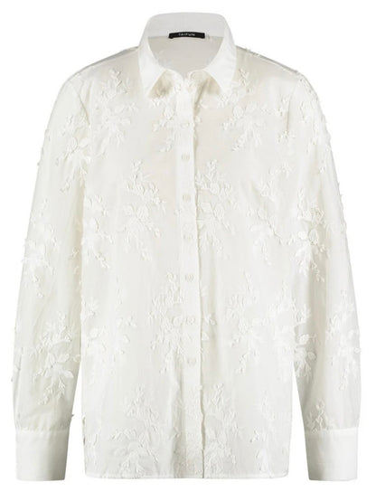 Blouse with Floral Appliqué