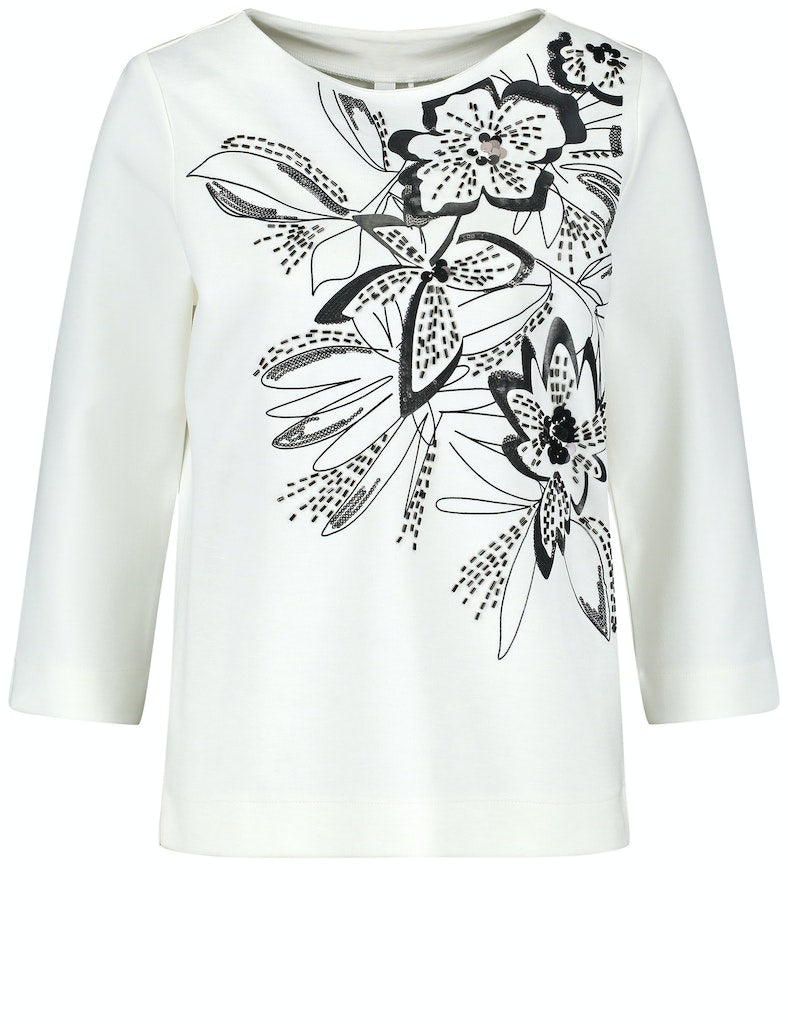 Top with Floral Embellishment