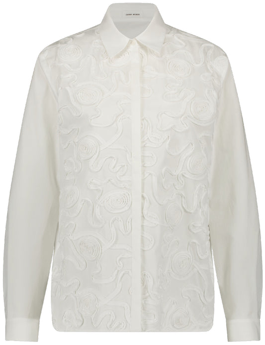 Blouse with Floral Appliqué