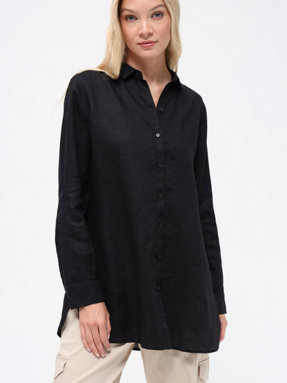 Linen Blouse with Side Slits