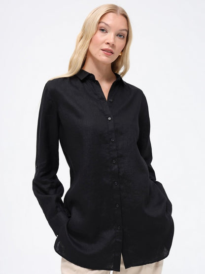 Linen Blouse with Side Slits