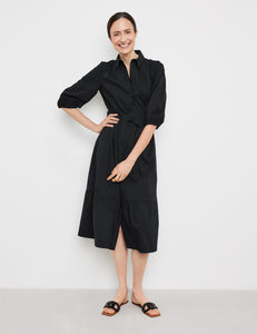 Midi Dress with Balloon Sleeves