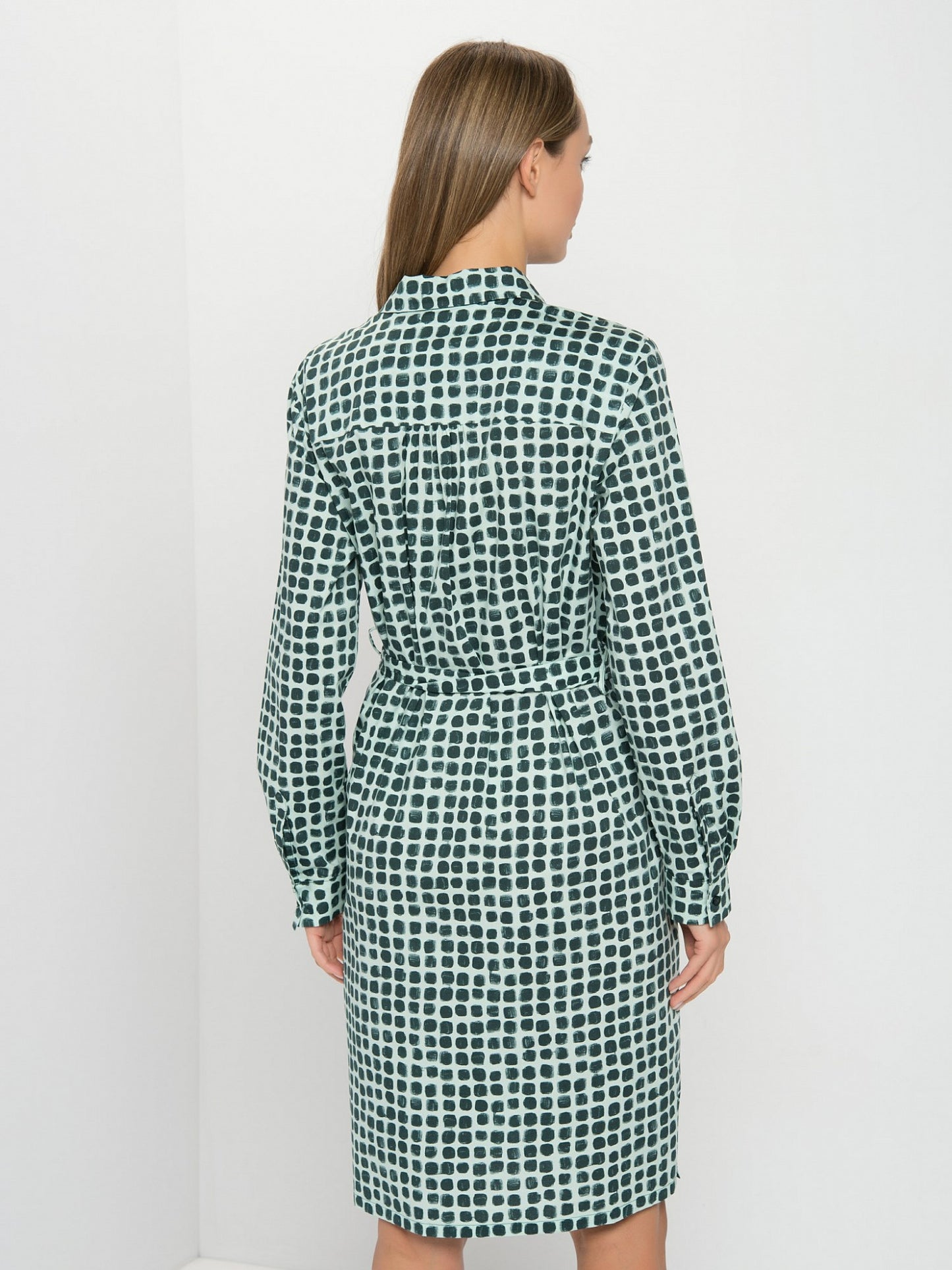 Dress with a Square Pattern