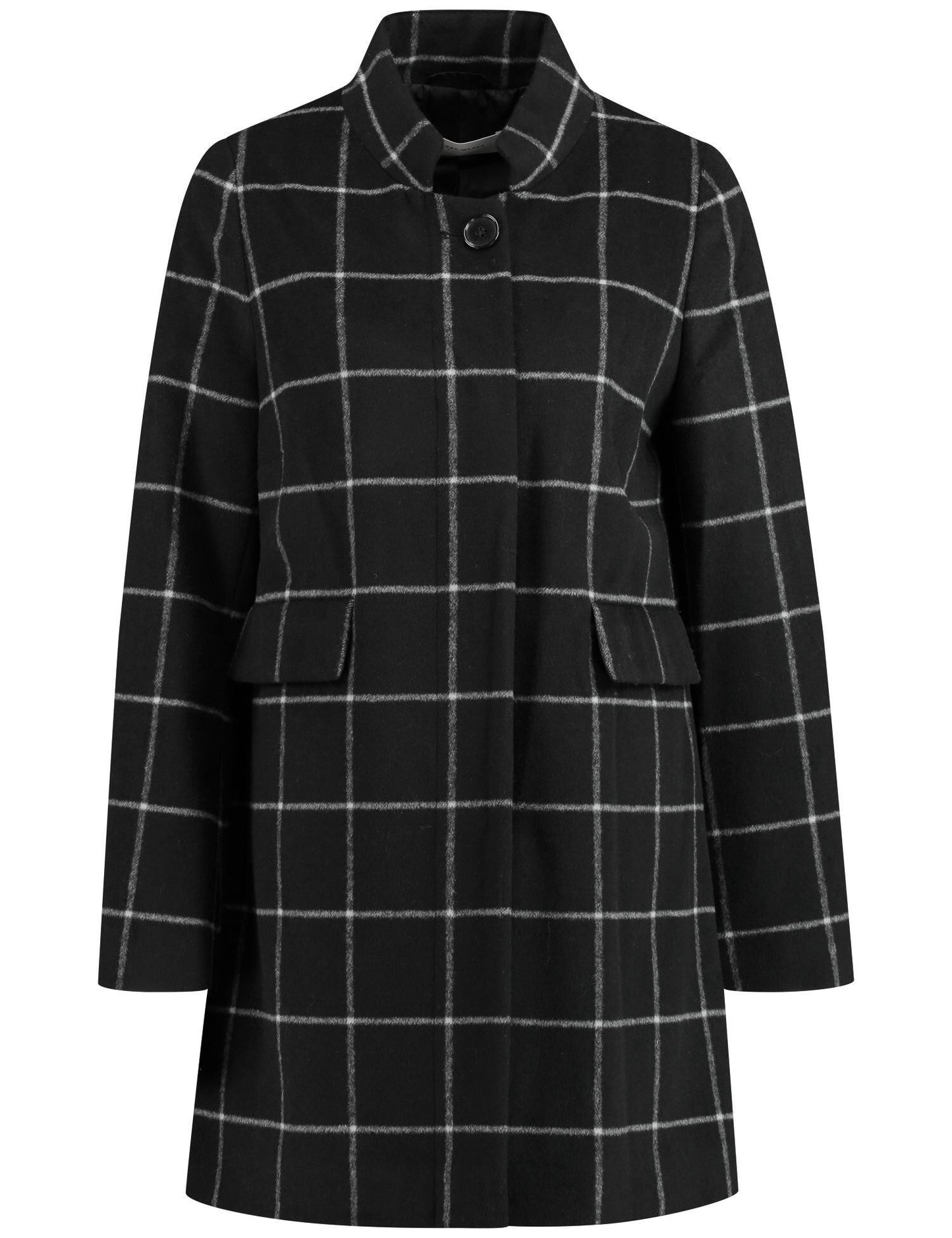 Coat with Windowpane Check - ELIZABETH SCHINDLER