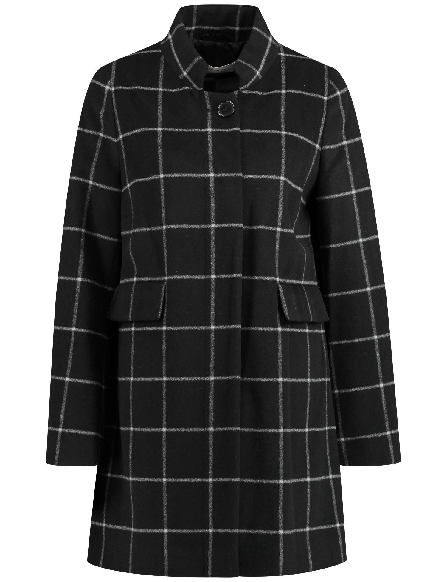 Coat with Windowpane Check - ELIZABETH SCHINDLER
