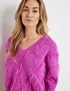 Pullover with Fringed Detail