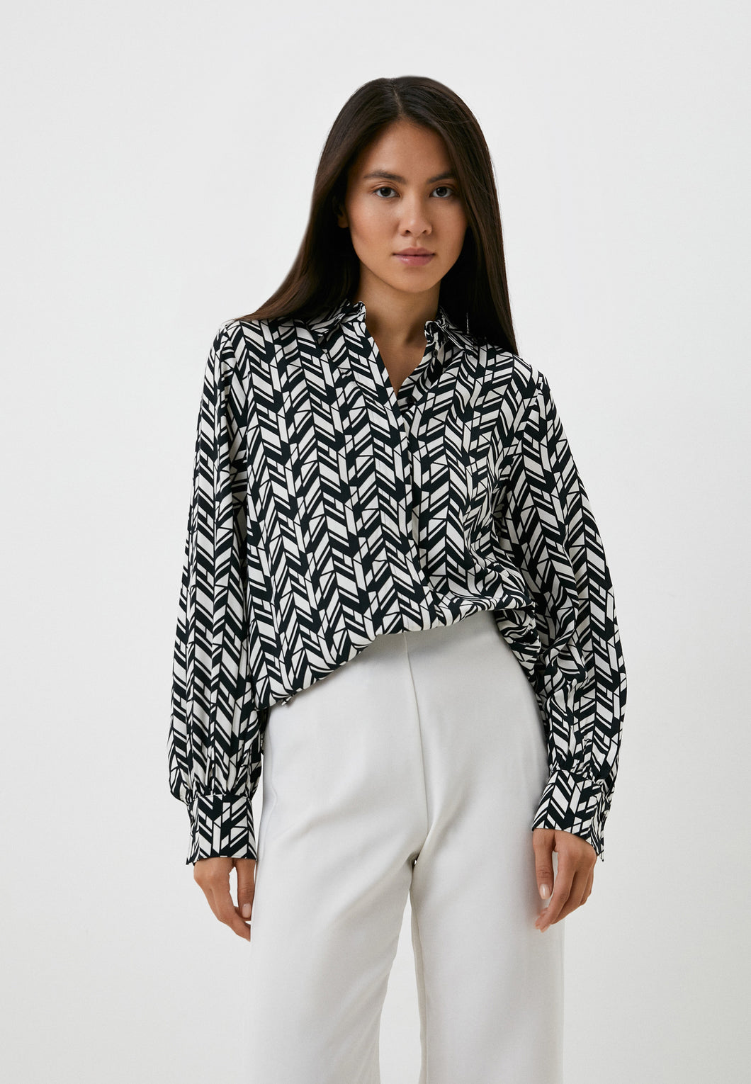 Blouse with a Geometric Pattern