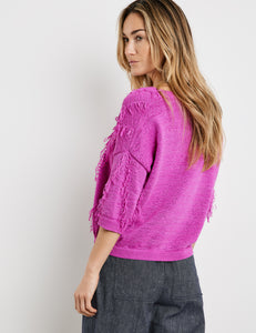 Pullover with Fringed Detail