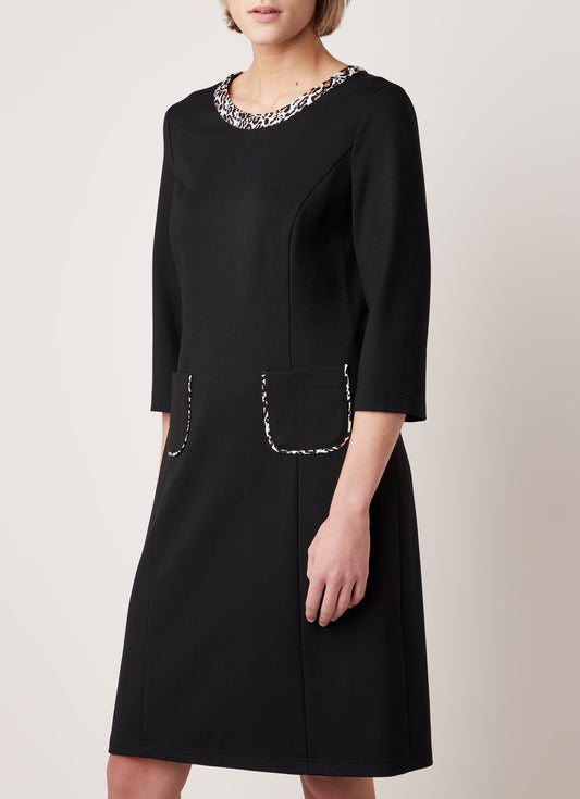 Dress with Leopard Details - ELIZABETH SCHINDLER