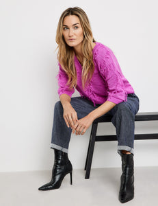 Pullover with Fringed Detail
