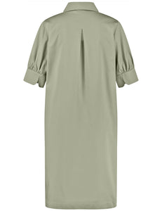Cotton Dress with Inverted Pleat