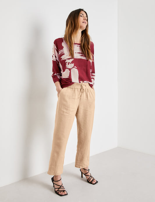 Pull-on Linen Trouser